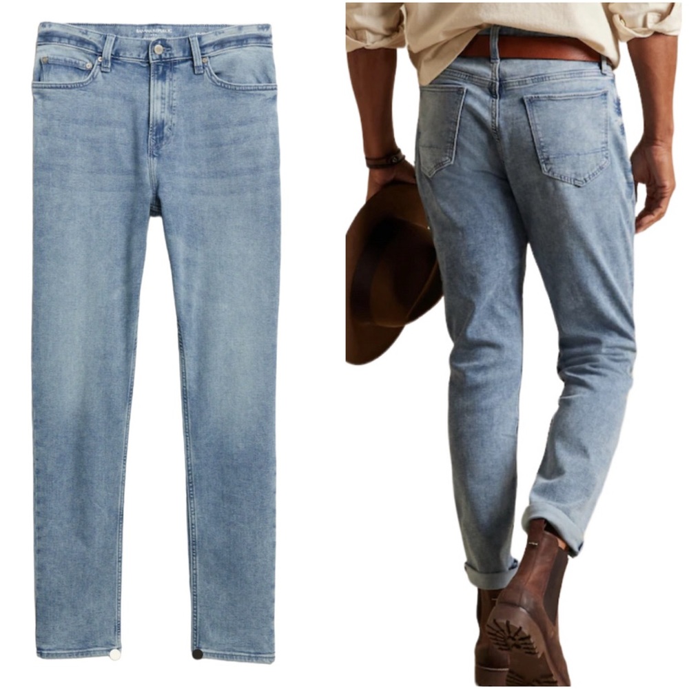 Men’s $105 Banana Republic Light Stone Wash Athletic Tapered Fit Jeans 32/30